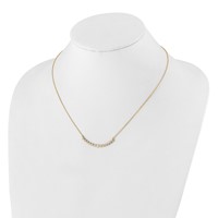 True Origin 14K Yellow Gold 0.50 Carat Lab Grown Diamond VS+ F+ Complete Graduated Curved Bar Necklace, 18" view 4