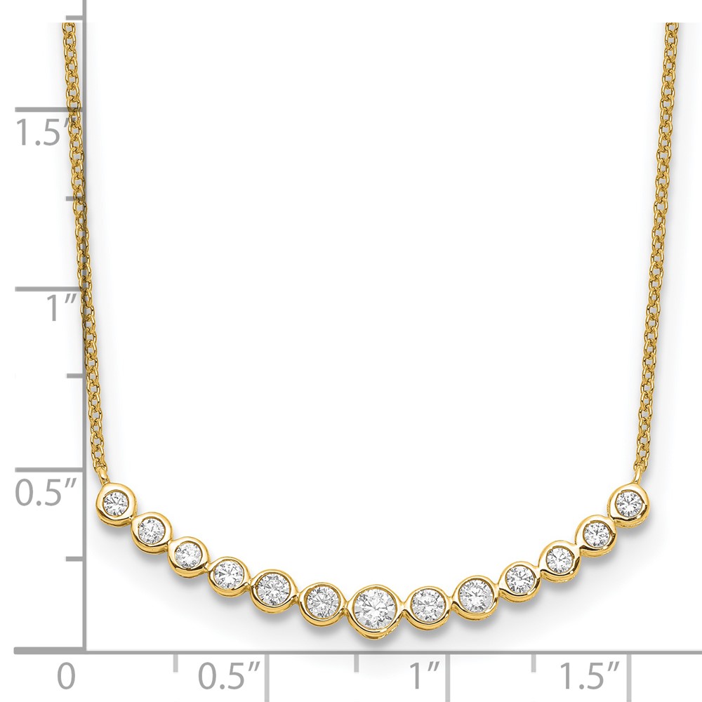 True Origin 14K 1/2 carat Lab Grown Diamond VS  D E F 18 inch Graduated Curved Bar Necklace (PM1005-050-YLD-18)