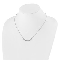 True Origin 14K White Gold 0.75 Carat Lab Grown Diamond VS+ F+ Complete Graduated Curved Bar Necklace, 18" view 4