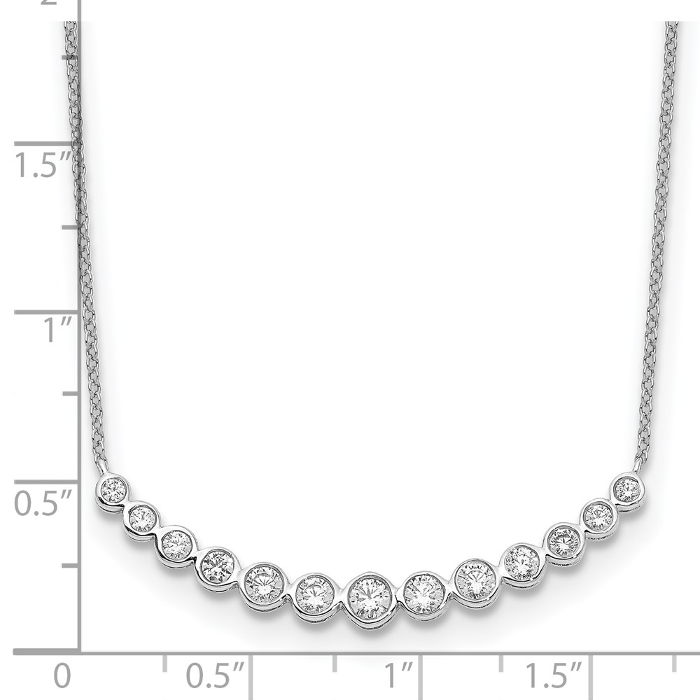 True Origin 14K White Gold 3/4 carat Lab Grown Diamond VS  D E F 18 inch Graduated Curved Bar Necklace (PM1005-075-WLD-18)