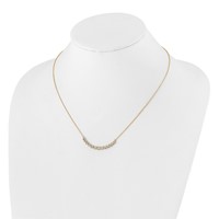 True Origin 14K Yellow Gold 0.75 Carat Lab Grown Diamond VS+ F+ Complete Graduated Curved Bar Necklace, 18" view 4