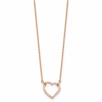 True Origin 14K Rose Gold 0.20 Carat Lab Grown Diamond VS+ F+ Complete Hearts Necklace, 18" view 2