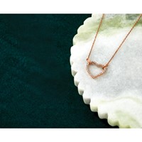 14K Rose Gold 0.20 Carat Lab Grown Diamond VS SI+ G+ Complete Heart Necklace, 18" view 3