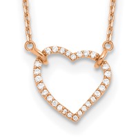 True Origin 14K Rose Gold 0.20 Carat Lab Grown Diamond VS+ F+ Complete Hearts Necklace, 18" view 1