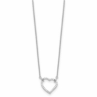 14K White Gold 0.20 Carat Lab Grown Diamond VS SI+ G+ Complete Heart Necklace, 18" view 2