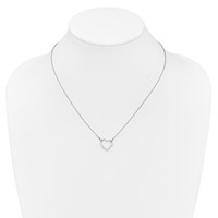 14K White Gold 0.20 Carat Lab Grown Diamond VS SI+ G+ Complete Heart Necklace, 18" view 3