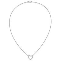14K White Gold 0.20 Carat Lab Grown Diamond VS SI+ G+ Complete Heart Necklace, 18" view 4