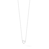 14K White Gold 0.20 Carat Lab Grown Diamond VS SI+ G+ Complete Heart Necklace, 18" view 5