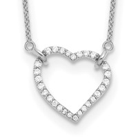 True Origin 14K White Gold 0.20 Carat Lab Grown Diamond VS+ F+ Complete Hearts Necklace, 18" view 1