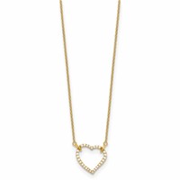 True Origin 14K Yellow Gold 0.20 Carat Lab Grown Diamond VS+ F+ Complete Hearts Necklace, 18" view 2