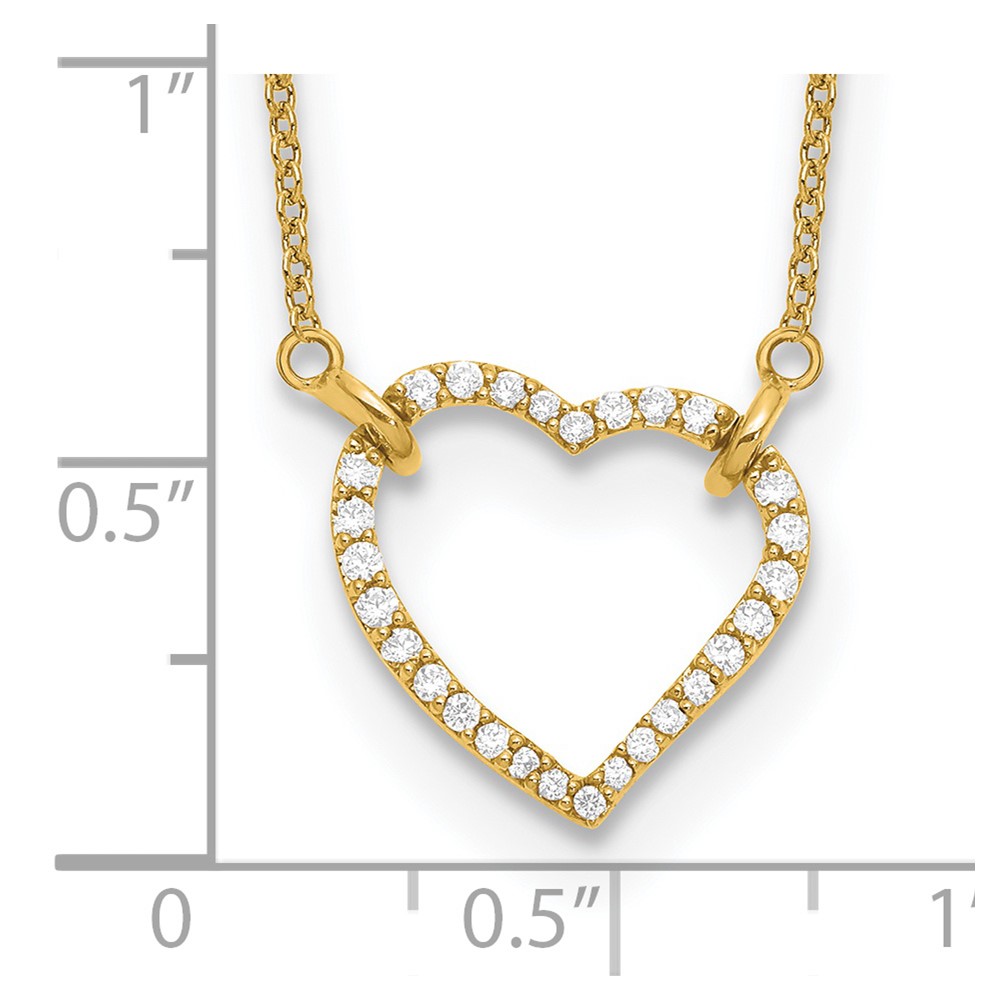 True Origin 14k 1/5 carat Lab Grown Diamond VS DEF 18 inch Hearts Pendant Necklace (PM1006-020-YLD-18)
