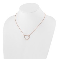 True Origin 14K Rose Gold 0.75 Carat Lab Grown Diamond VS+ F+ Complete Open Heart Necklace, 18" view 4