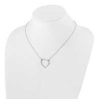 True Origin 14K White Gold 0.75 Carat Lab Grown Diamond VS+ F+ Complete Open Heart Necklace, 18" view 4