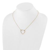 True Origin 14K Yellow Gold 0.75 Carat Lab Grown Diamond VS+ F+ Complete Open Heart Necklace, 18" view 4