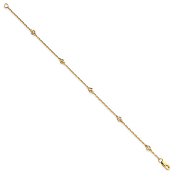 Gold Diamond Station Cable Bracelets