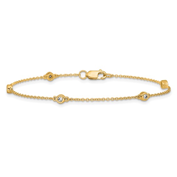 Gold Diamond Station Cable Bracelets