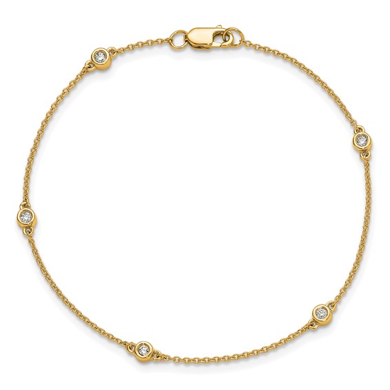 Gold Diamond Station Cable Bracelets