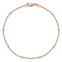 True Origin 14K Rose Gold 0.17 Carat Lab Grown Diamond VS+ F+ Complete 7 Station Bracelet, 7" view 4