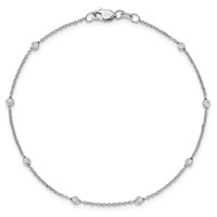 True Origin 14K White Gold 0.17 Carat Lab Grown Diamond VS+ F+ Complete 7 Station Bracelet, 7" view 4