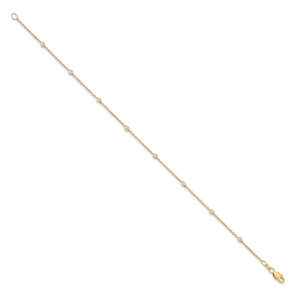 True Origin 14k 1/6 carat Lab Grown Diamond VS+ F+ Seven Station 7 inch Bracelet (PM1007-015-YLD-7)