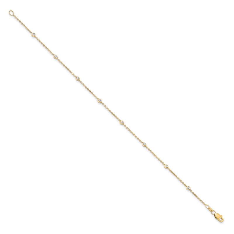 True Origin 14k 1/6 carat Lab Grown Diamond VS+ F+ Seven Station 7 inch Bracelet