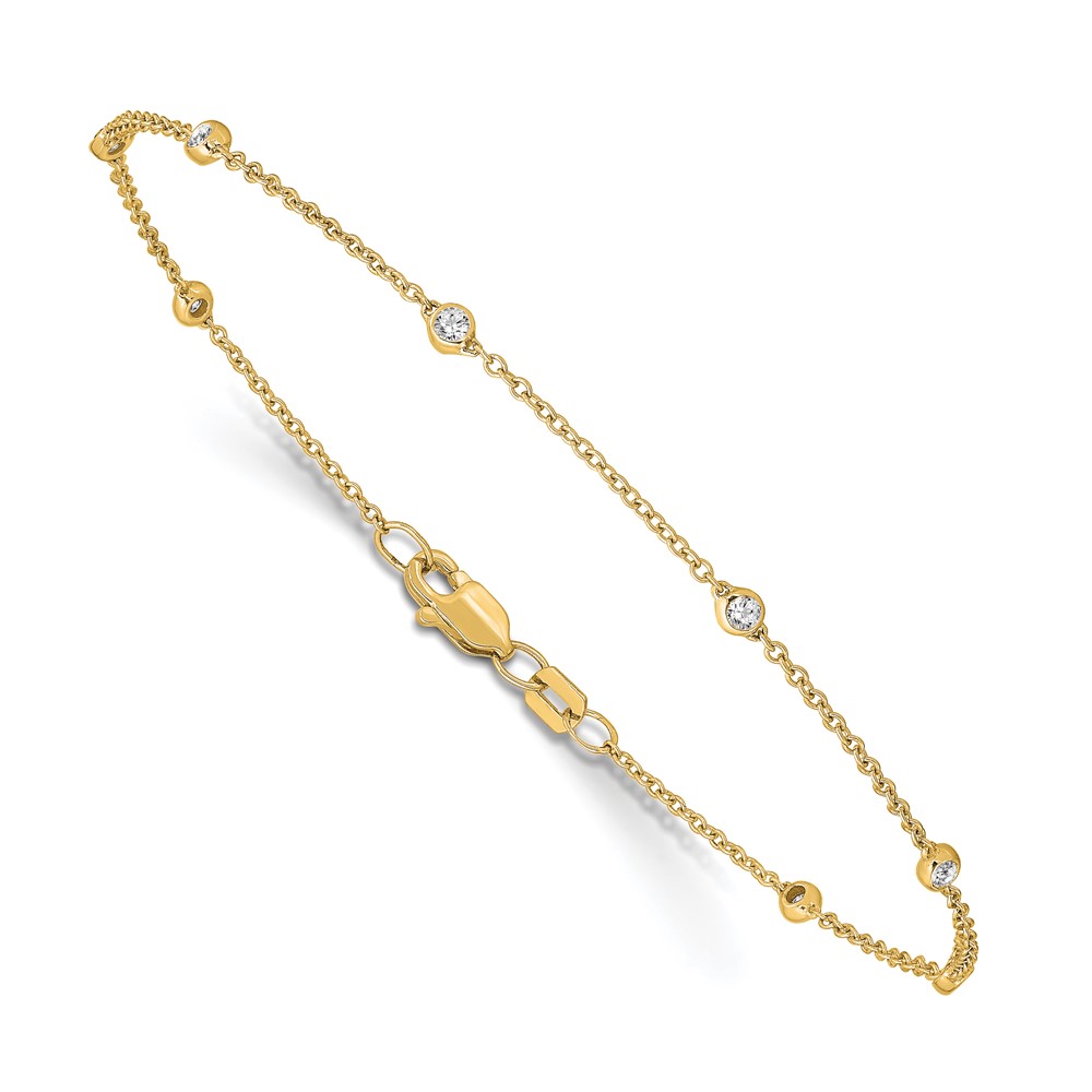 True Origin 14k 1/6 carat Lab Grown Diamond VS+ F+ Seven Station 7 inch Bracelet (PM1007-015-YLD-7)