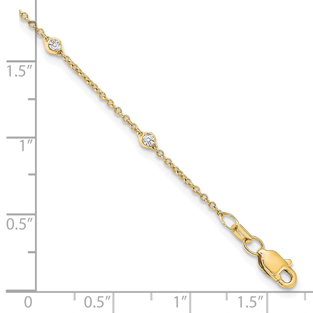 True Origin 14k 1/6 carat Lab Grown Diamond VS+ F+ Seven Station 7 inch Bracelet (PM1007-015-YLD-7)
