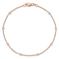 True Origin 14K Rose Gold 0.17 Carat Lab Grown Diamond VS+ F+ Complete 8 Station Bracelet, 8" view 4