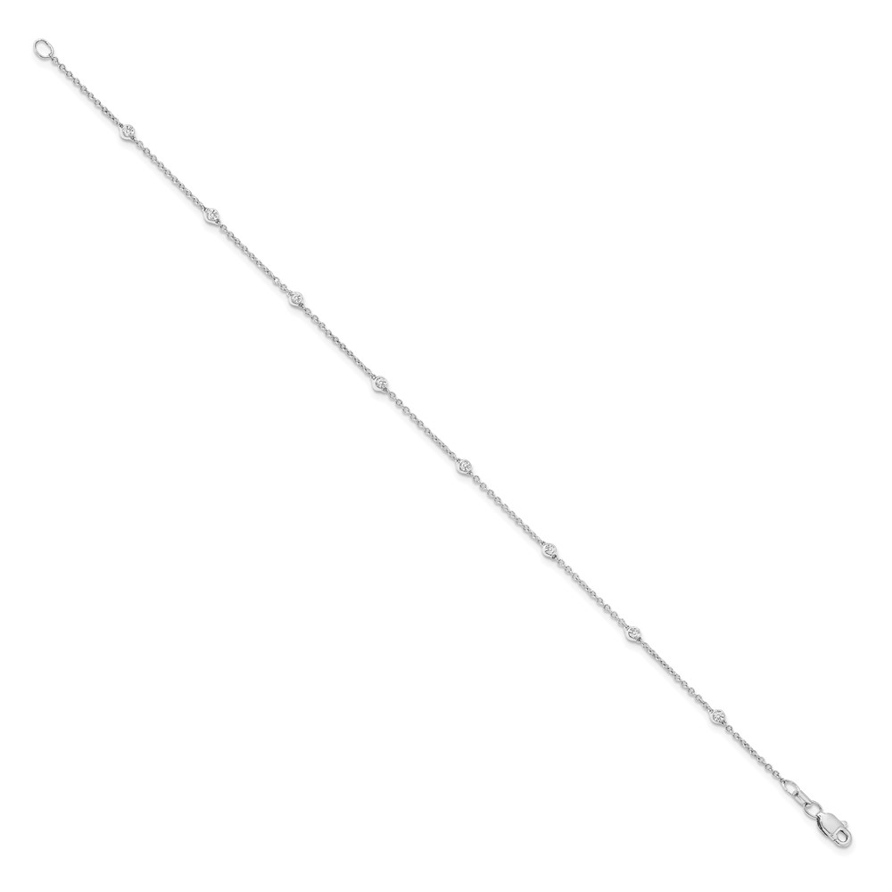True Origin 14k White Gold 1/6 carat Lab Grown Diamond VS+ F+ Eight Station 8 inch Bracelet (PM1007-018-WLD-8)
