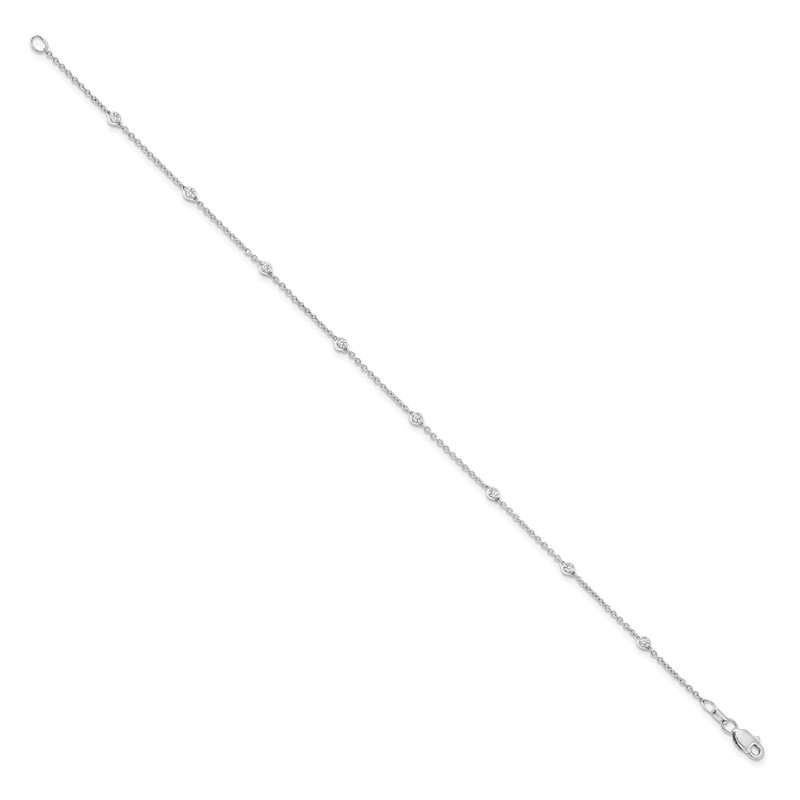 True Origin 14k White Gold 1/6 carat Lab Grown Diamond VS+ F+ Eight Station 8 inch Bracelet