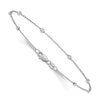 True Origin 14K White Gold 0.17 Carat Lab Grown Diamond VS+ F+ Complete 8 Station Bracelet, 8" view 3