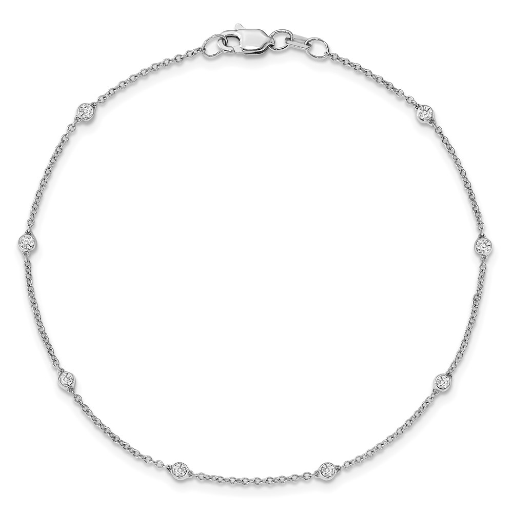 True Origin 14k White Gold 1/6 carat Lab Grown Diamond VS+ F+ Eight Station 8 inch Bracelet (PM1007-018-WLD-8)