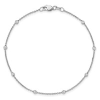 True Origin 14K White Gold 0.17 Carat Lab Grown Diamond VS+ F+ Complete 8 Station Bracelet, 8" view 4