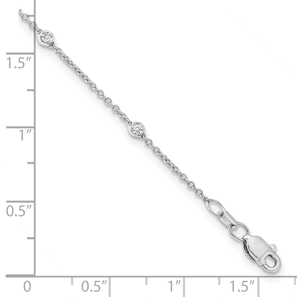 True Origin 14k White Gold 1/6 carat Lab Grown Diamond VS+ F+ Eight Station 8 inch Bracelet (PM1007-018-WLD-8)