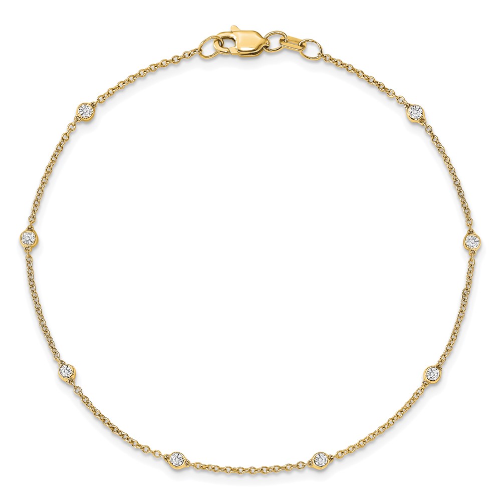 True Origin 14k 1/6 carat Lab Grown Diamond VS+ F+ Eight Station 8 inch Bracelet (PM1007-018-YLD-8)