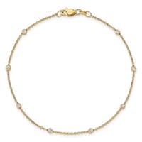 True Origin 14K Yellow Gold 0.17 Carat Lab Grown Diamond VS+ F+ Complete 8 Station Bracelet, 8" view 4