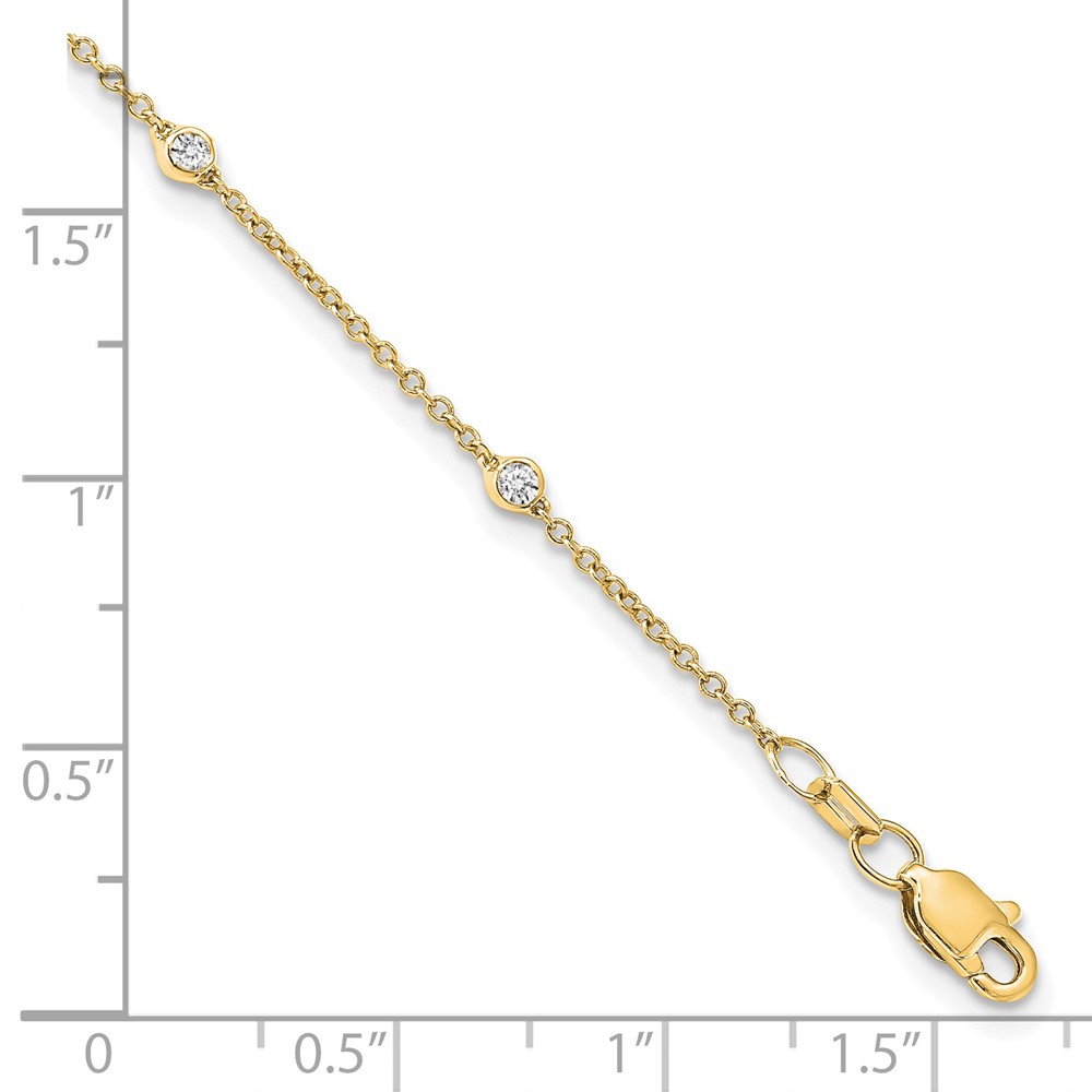 True Origin 14k 1/6 carat Lab Grown Diamond VS+ F+ Eight Station 8 inch Bracelet (PM1007-018-YLD-8)