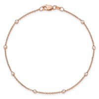 True Origin 14K Rose Gold 0.20 Carat Lab Grown Diamond VS+ F+ Complete 9 Station Bracelet, 9" view 4