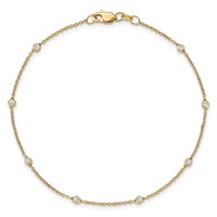True Origin 14K Yellow Gold 0.20 Carat Lab Grown Diamond VS+ F+ Complete 9 Station Bracelet, 9" view 4