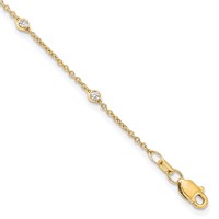 True Origin 14K Yellow Gold 0.20 Carat Lab Grown Diamond VS+ F+ Complete 9 Station Bracelet, 9" view 1