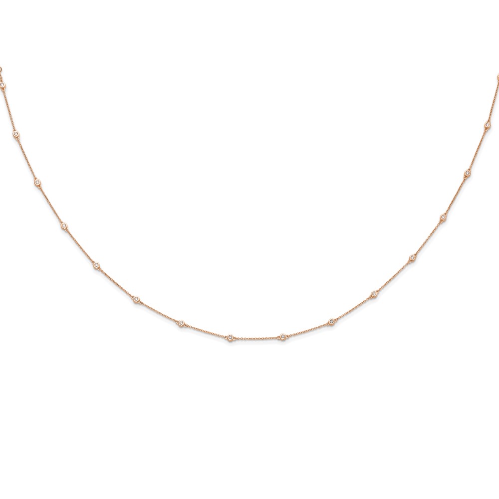 True Origin 14k Rose Gold 3/8 carat Lab Grown Diamond VS+ F+ Sixteen Station 16 inch Necklace (PM1007-036-RLD-16)