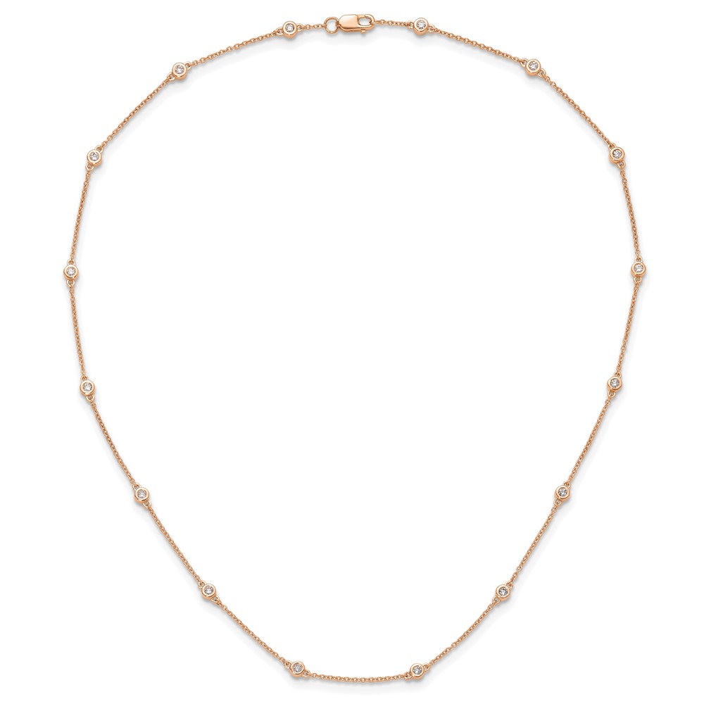 True Origin 14k Rose Gold 3/8 carat Lab Grown Diamond VS+ F+ Sixteen Station 16 inch Necklace (PM1007-036-RLD-16)