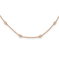 True Origin 14K Rose Gold 0.38 Carat Lab Grown Diamond VS+ F+ Complete 16 Station Necklace, 16" view 1