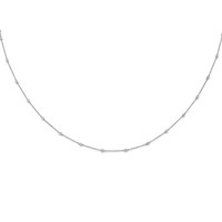 True Origin 14K White Gold 0.38 Carat Lab Grown Diamond VS+ F+ Complete 16 Station Necklace, 16" view 3