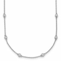 True Origin 14K White Gold 0.38 Carat Lab Grown Diamond VS+ F+ Complete 16 Station Necklace, 16" view 1