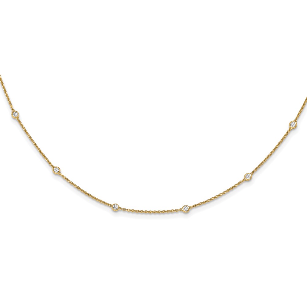 True Origin 14K Yellow Gold 0.38 Carat Lab Grown Diamond VS+ F+ Complete 16 Station Necklace, 16"