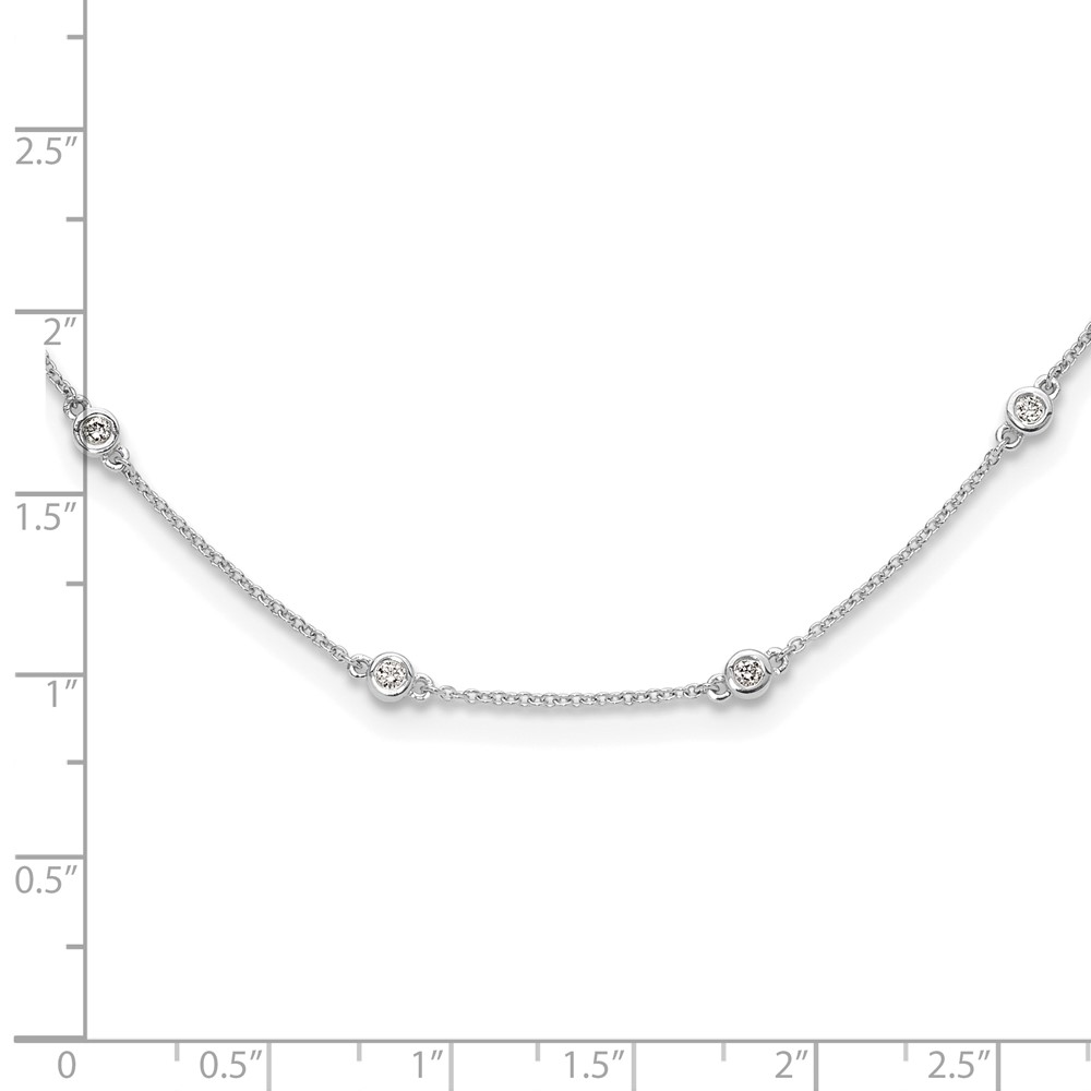 True Origin 14k White Gold 1/2 carat Lab Grown Diamond VS+ F+ Eighteen Station 18 inch Necklace (PM1007-042-WLD-18)