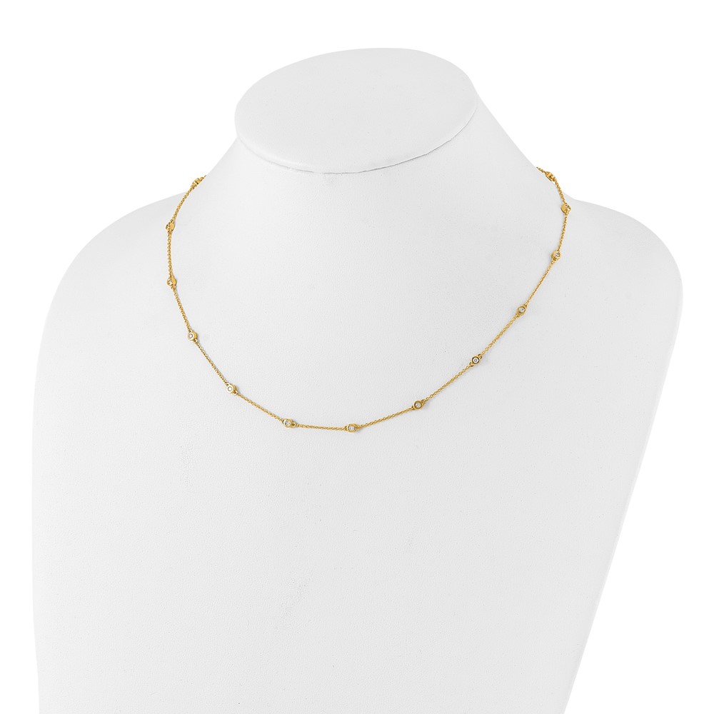 True Origin 14k 1/2 carat Lab Grown Diamond VS+ F+ Eighteen Station 18 inch Necklace (PM1007-042-YLD-18)