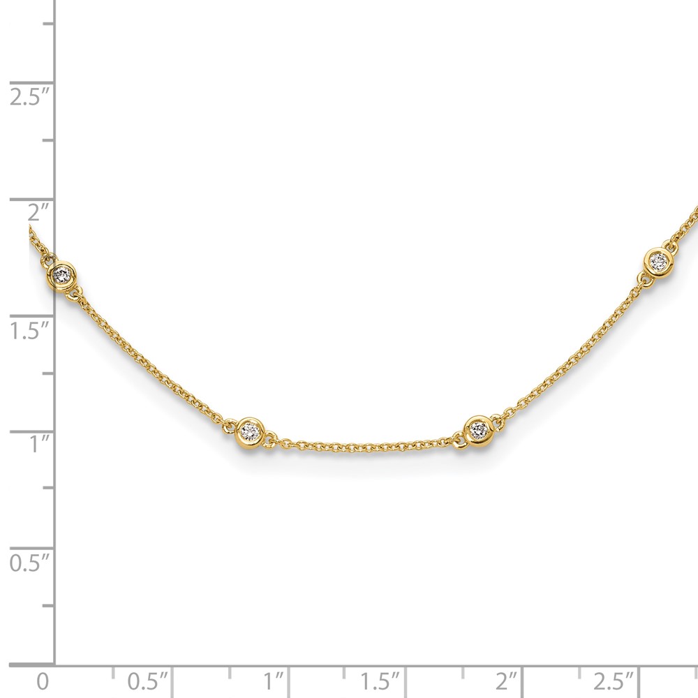 True Origin 14k 1/2 carat Lab Grown Diamond VS+ F+ Eighteen Station 18 inch Necklace (PM1007-042-YLD-18)