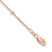 True Origin 14K Rose Gold 0.50 Carat Lab Grown Diamond VS+ F+ Complete 20 Station Necklace, 20" view 2